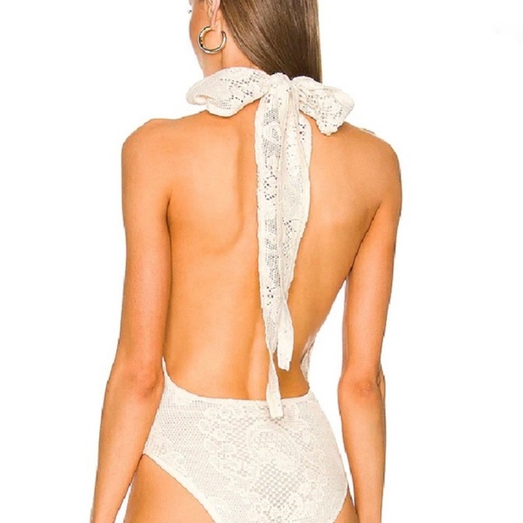 Anthropologie Lace Bodysuit in Cream and White - Picture 2 of 7